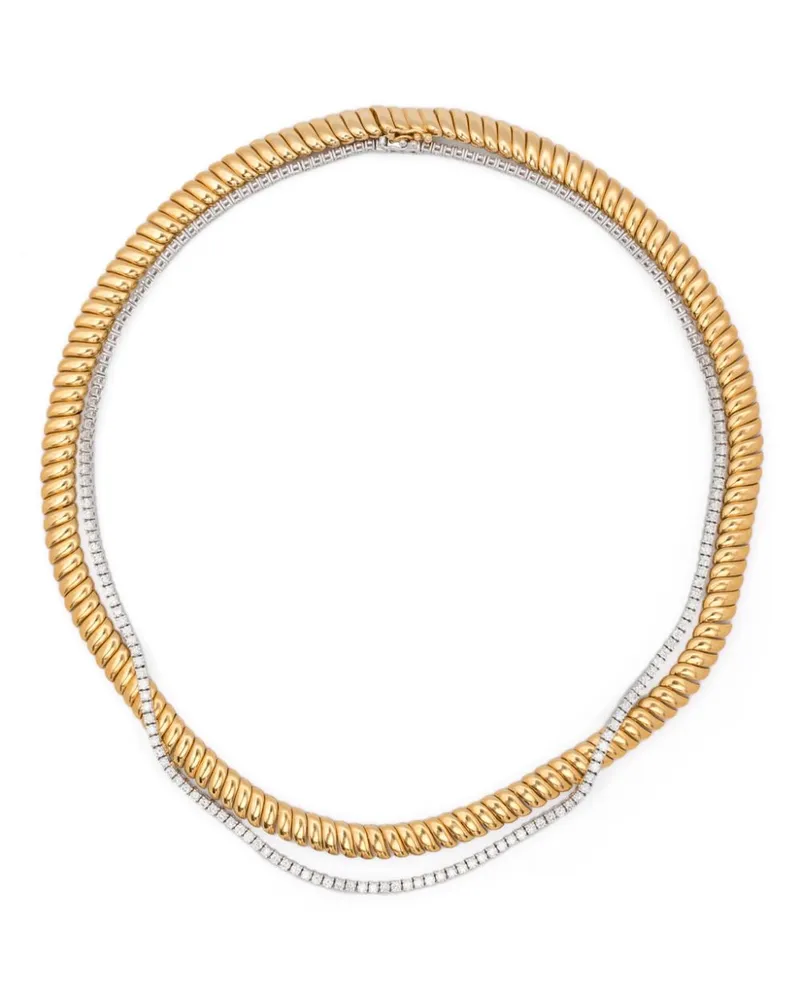 ANITA KO 18KT yellow and white Hepburn diamond necklace set Gold