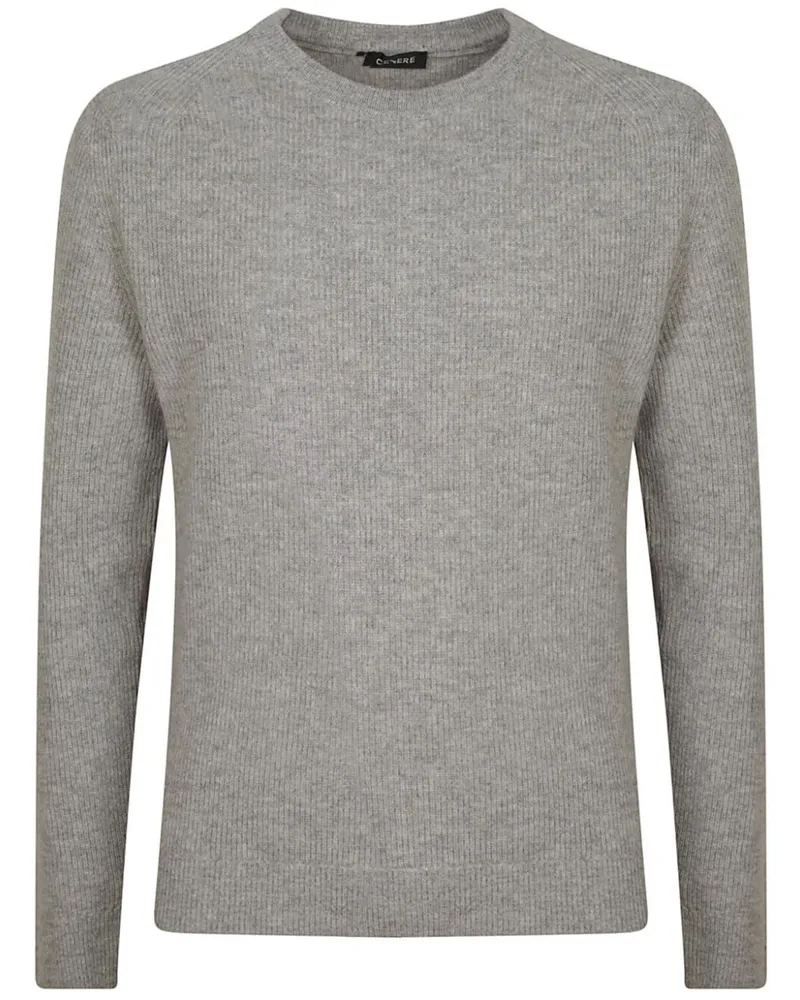 CENERE GB Gerippter Strickpullover - Grau Grau