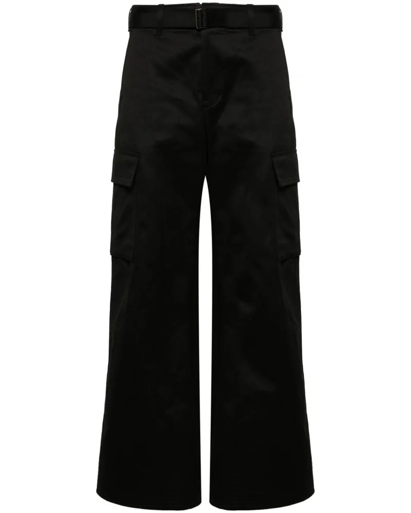 Sacai Weite Cargohose mit Gürtel - Schwarz Schwarz