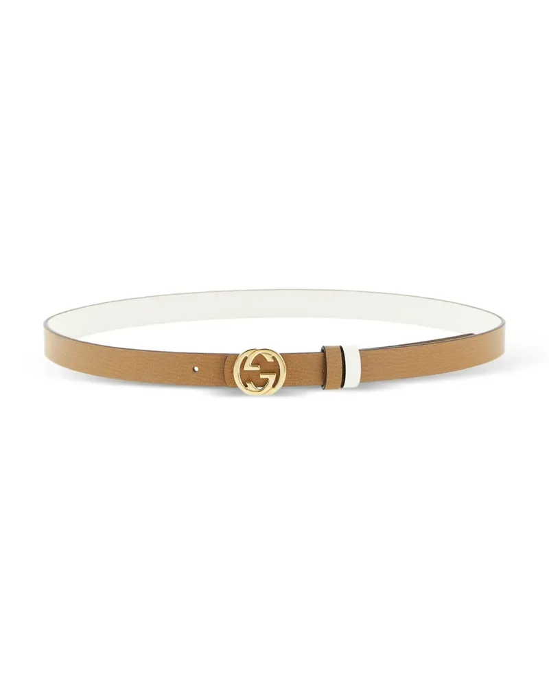 Gucci reversible thin belt - Nude Nude