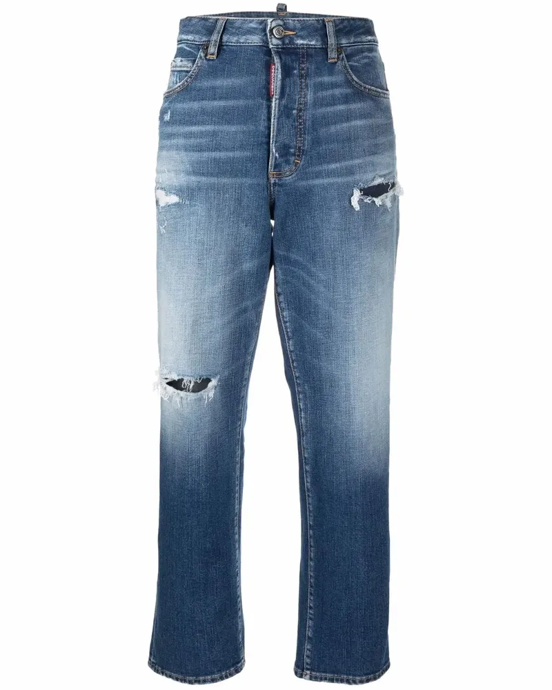Dsquared2 Gerade Jeans im Distressed-Look - Blau Blau