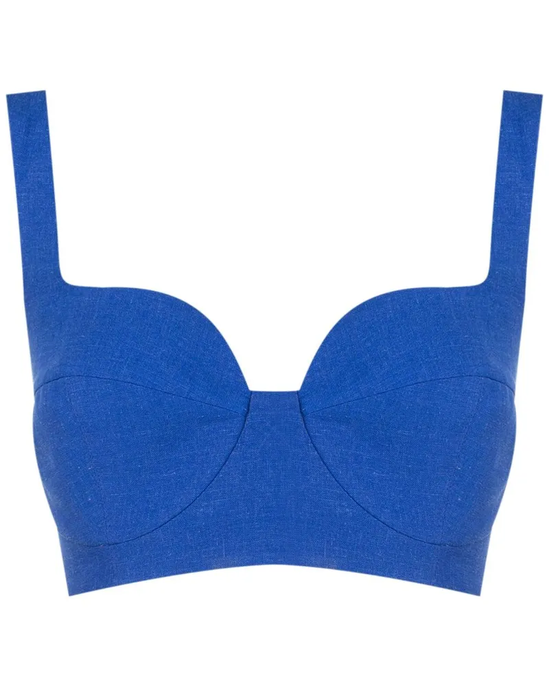 Lenny Niemeyer Cropped-Oberteil mit V-Ausschnitt - Blau Blau