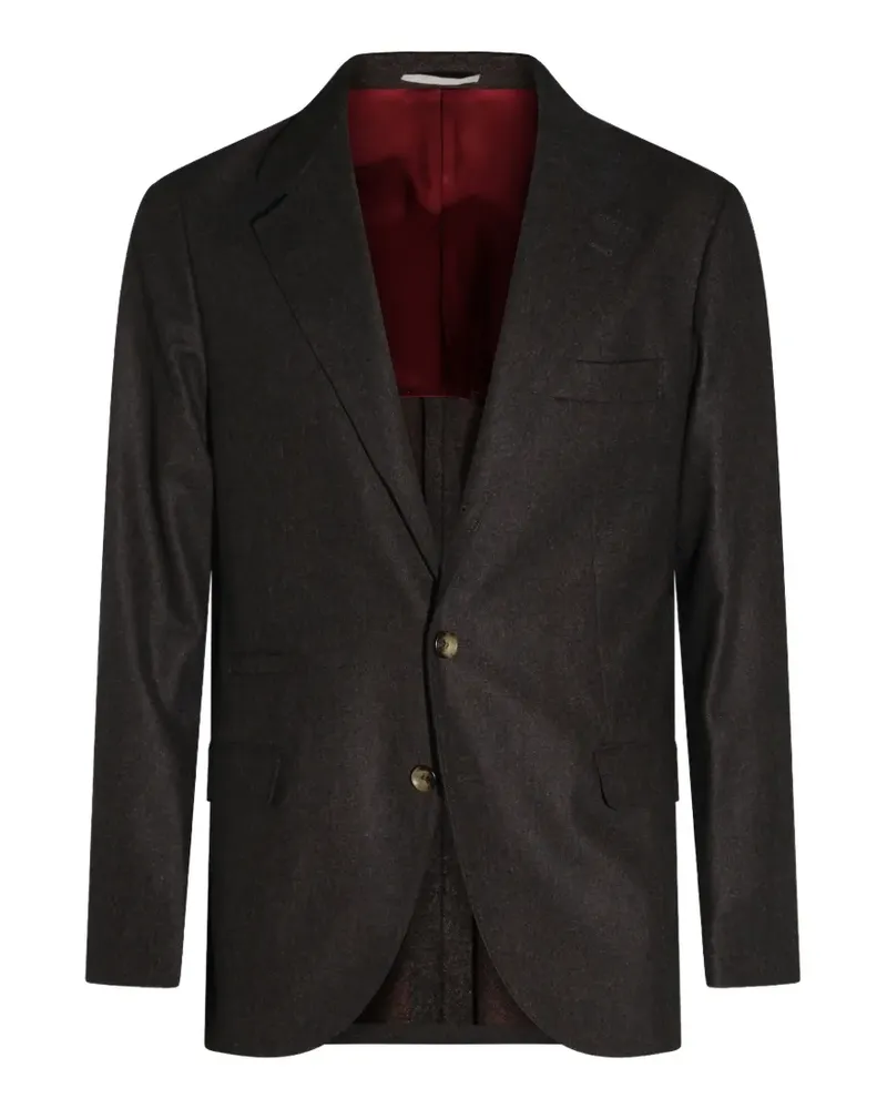 Brunello Cucinelli single-breasted wool blazer - Braun Braun