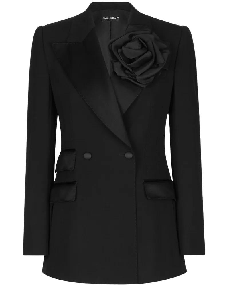 Dolce & Gabbana Blazer mit Blumenapplikation - Schwarz Schwarz