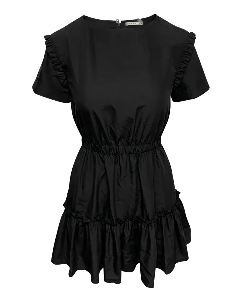 Alice + Olivia ruffled A.-line mini dress - Schwarz Schwarz