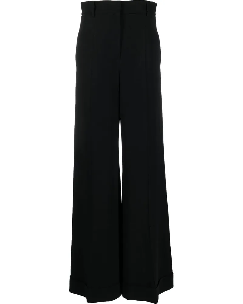 Moschino Halbhohe Palazzohose - Schwarz Schwarz