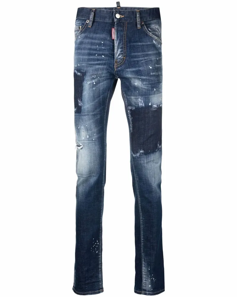 Dsquared2 Slim-Fit-Jeans mit Bleach-Effekt - Blau Blau
