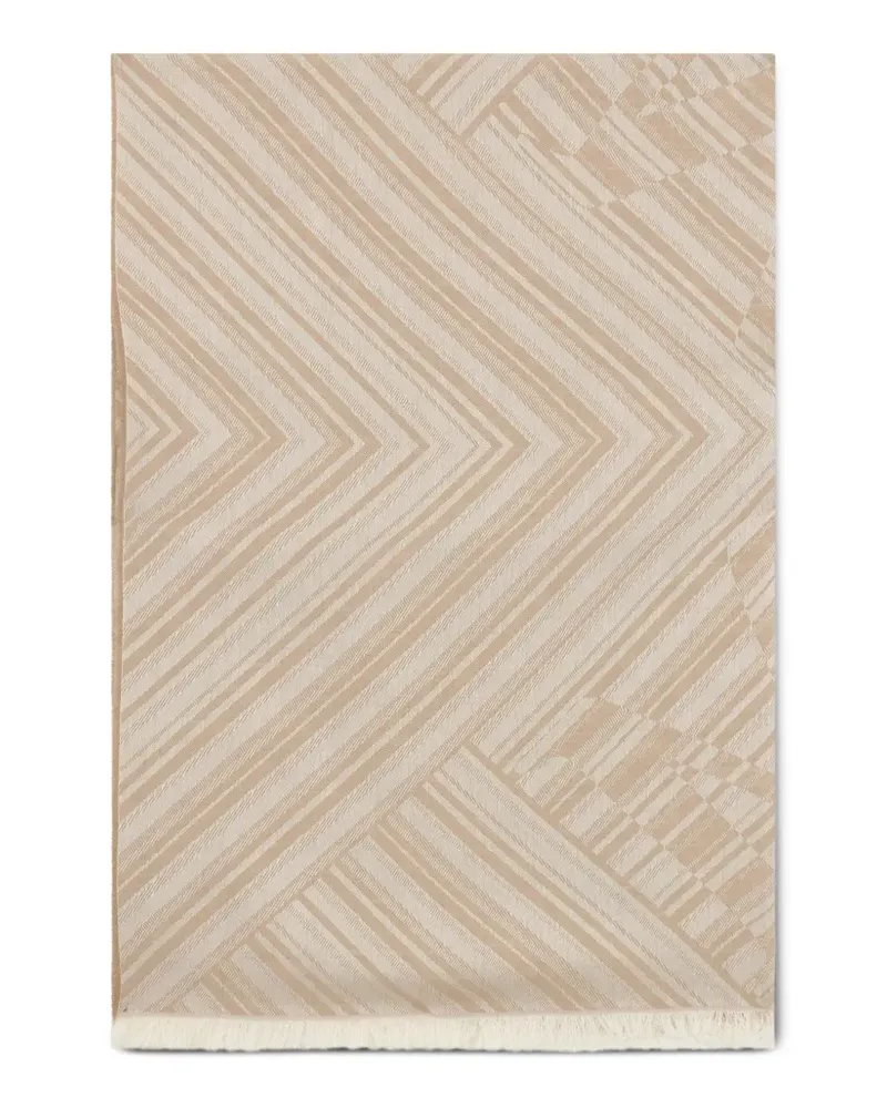 Max Mara fringed-hem striped scarf - Nude Nude