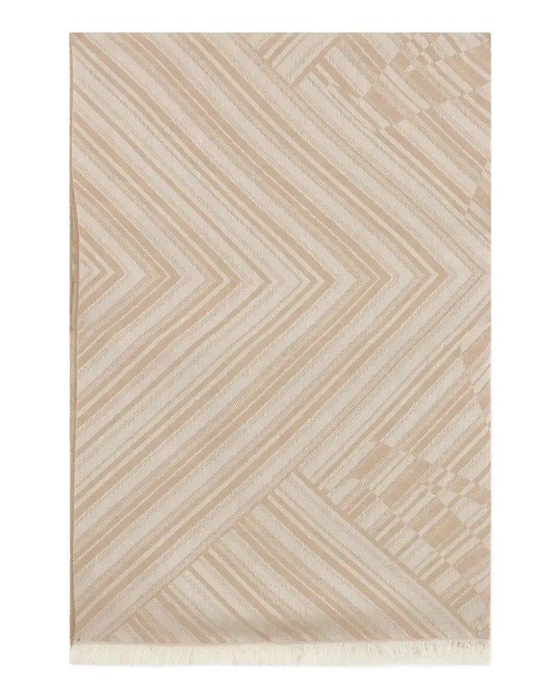 Max Mara fringed-hem striped scarf - Nude Nude