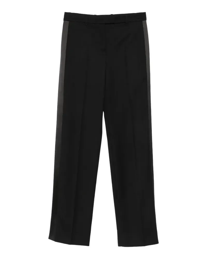 Alexander McQueen satin-trim tailored trousers - Schwarz Schwarz