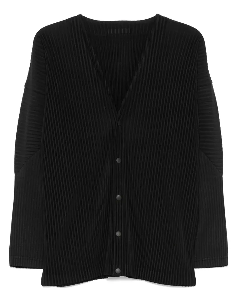 Issey Miyake Plissierte Jacke - Schwarz Schwarz