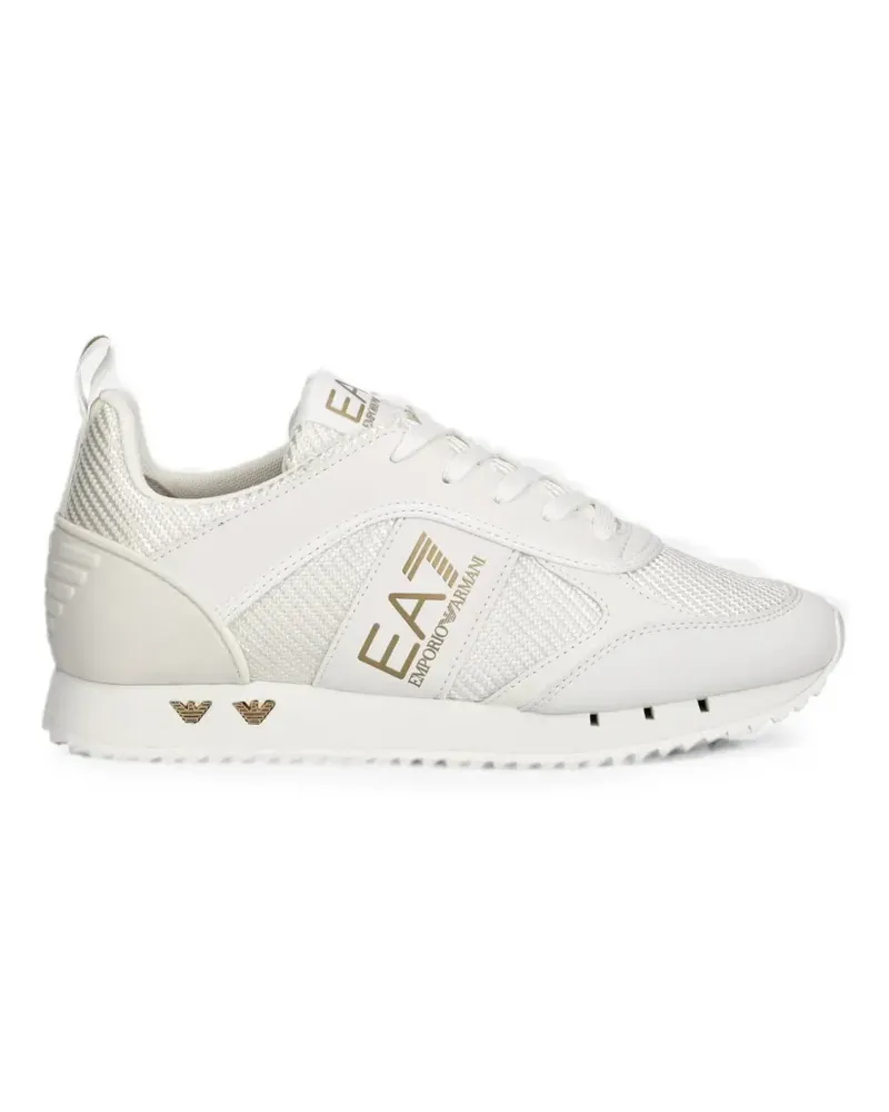 EA7 logo-print panelled sneakers - Nude Nude