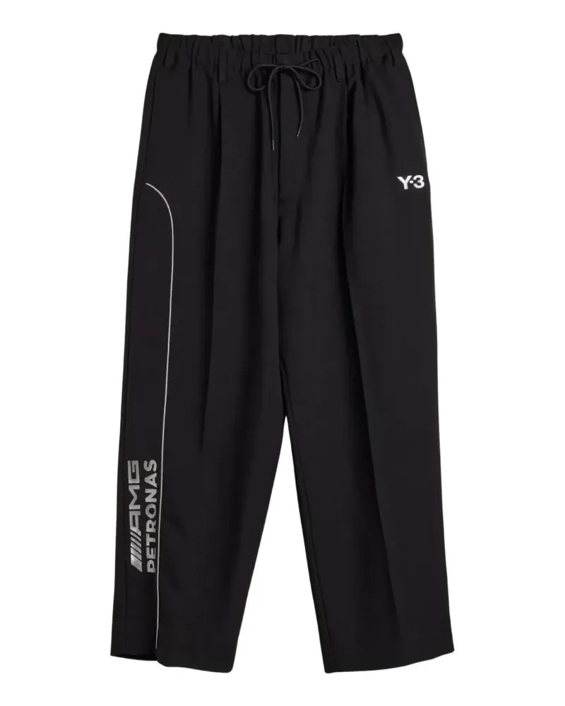 Y-3 x Mercedes logo-print track pants - Schwarz Schwarz