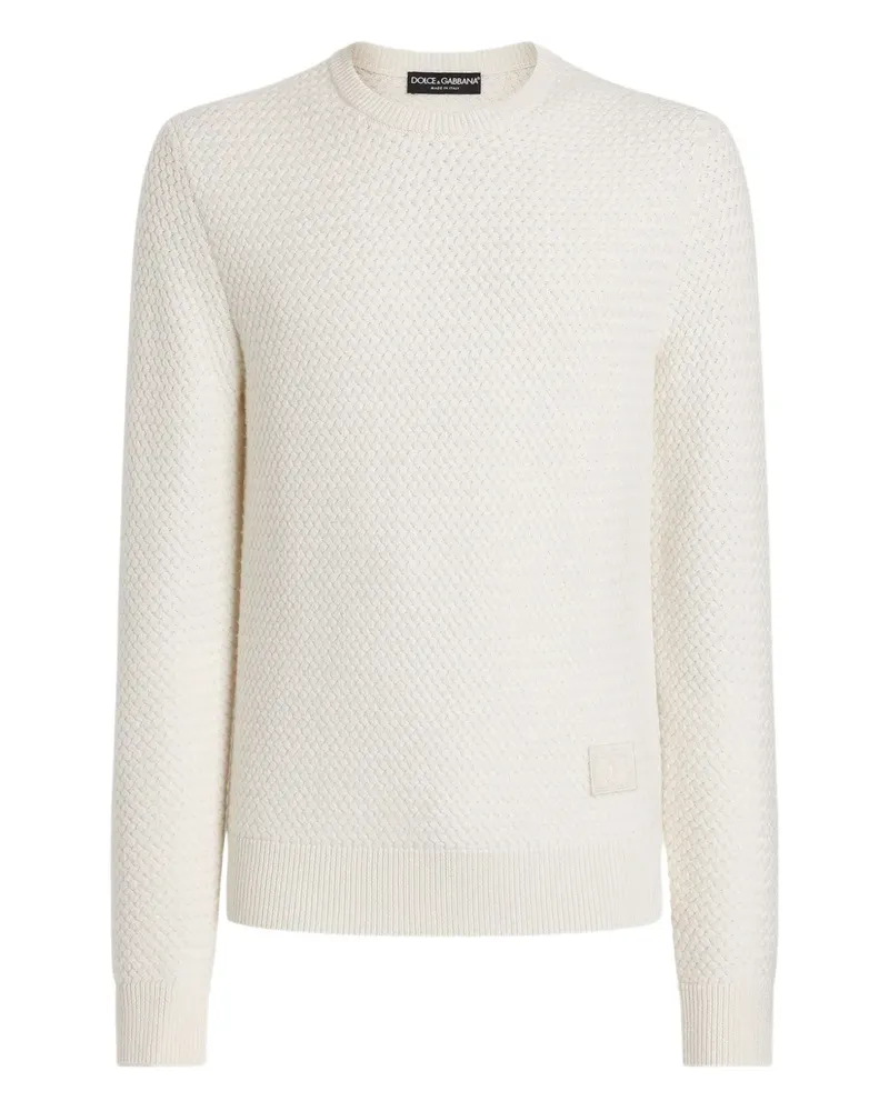 Dolce & Gabbana Pullover mit Logo-Patch - Nude Nude
