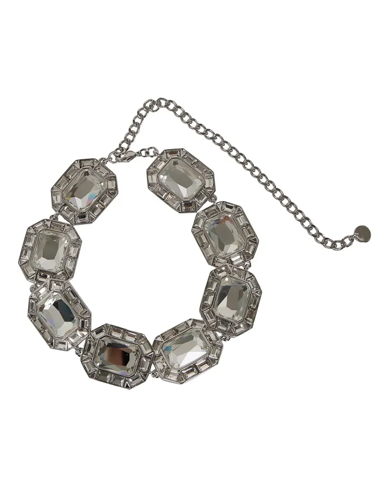 Self-Portrait crystal-embellished necklace - Weiß Weiß