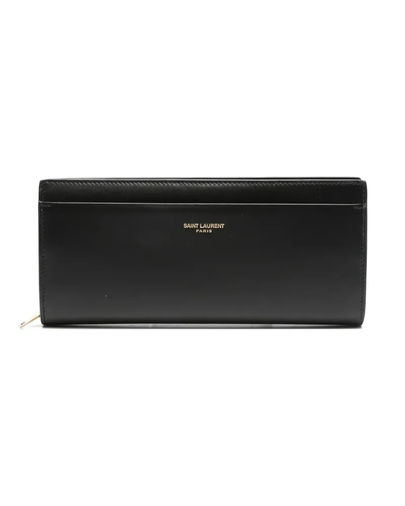 Saint Laurent large zip wallet - Schwarz Schwarz