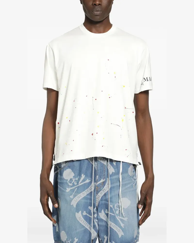 Mastermind World distressed crew-neck T-shirt - Weiß Weiß