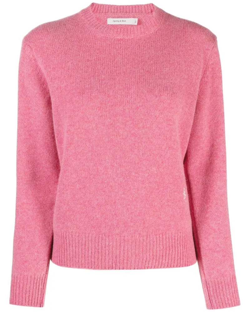 SPORTY & RICH Pullover mit Rundhalsausschnitt - Rosa Rosa