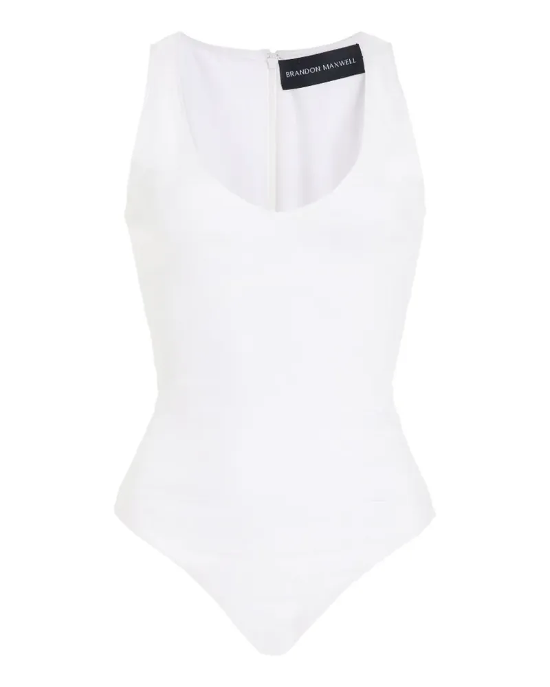 Brandon Maxwell Janie scoop-neck bodysuit - Weiß Weiß