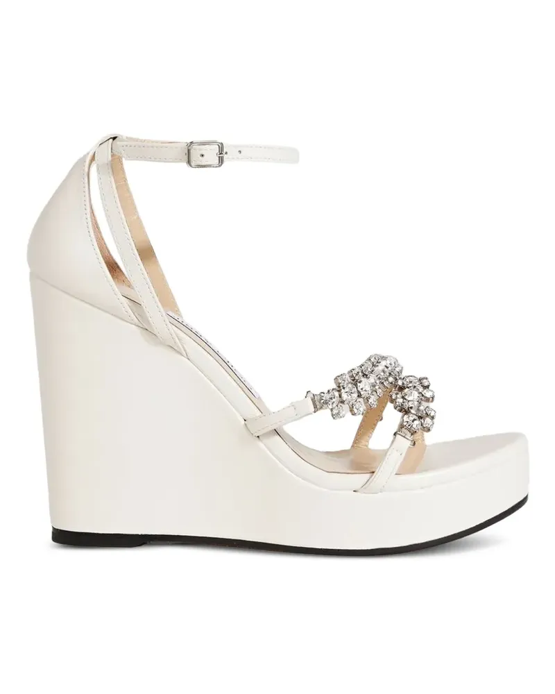 Jimmy Choo Kristallverzierte Sandalen mit Wedge - Weiß Weiß