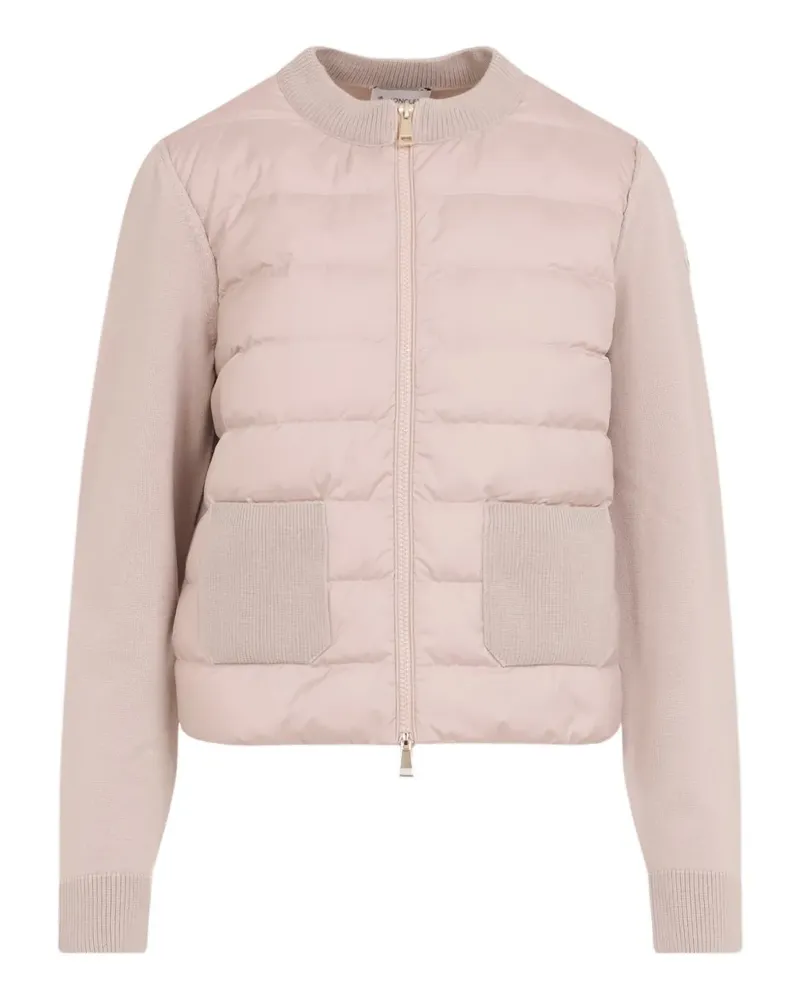 Moncler wool-panel quilted jacket - Rosa Rosa
