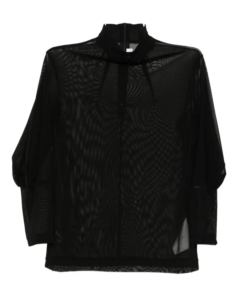 Noir Kei Ninomiya Top aus Mesh - Schwarz Schwarz