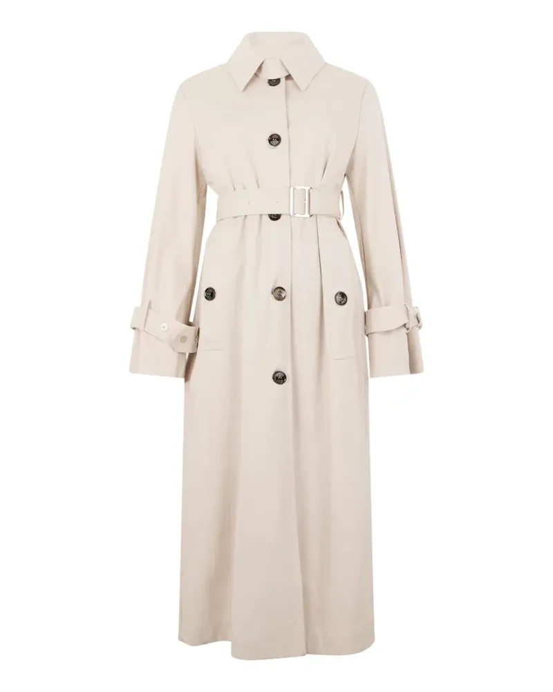 MOORER Avorio belted button-up trench coat - Nude Nude