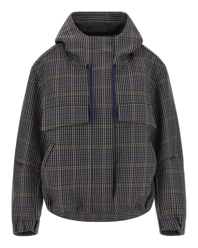 TELA Niki Jacke mit Karomuster - Blau Blau