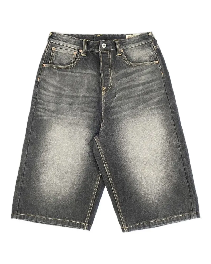 Evisu seagull embroidery denim shorts - Grau Grau