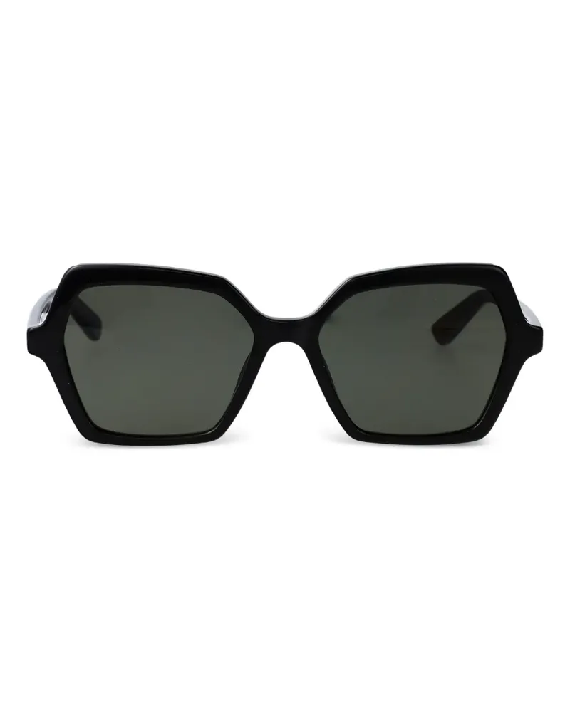 Alexander McQueen Sonnenbrille mit geometrischem Gestell - Schwarz Schwarz