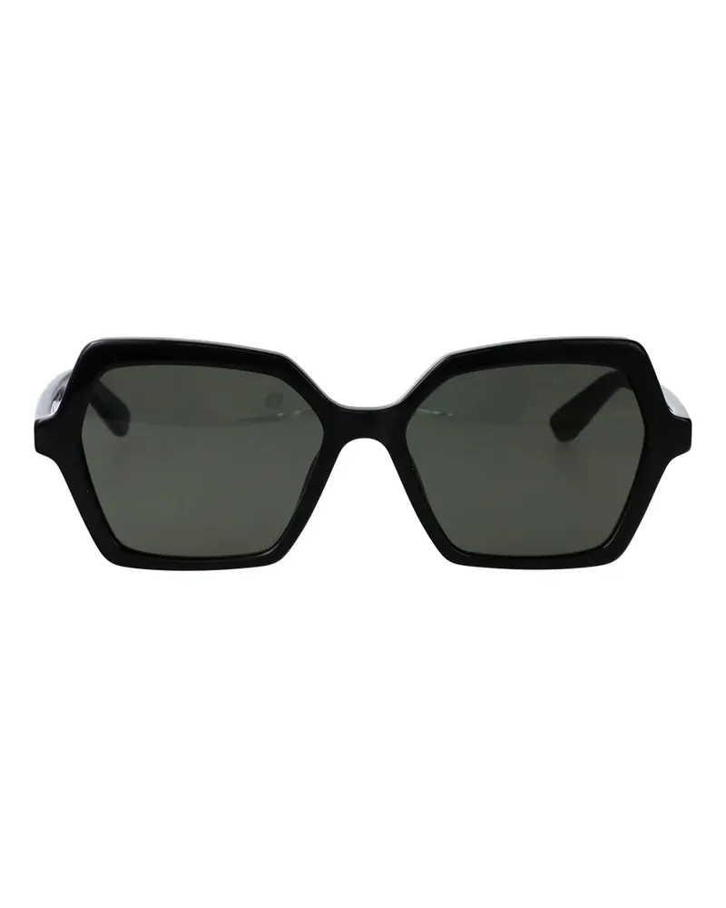 Alexander McQueen Sonnenbrille mit geometrischem Gestell - Schwarz Schwarz