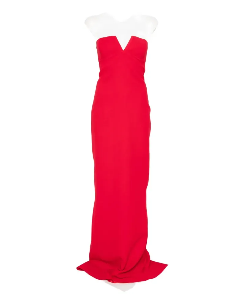 The New Arrivals Ilkyaz Ozel Ecliptica strapless V-neck maxi dress - Rot Rot