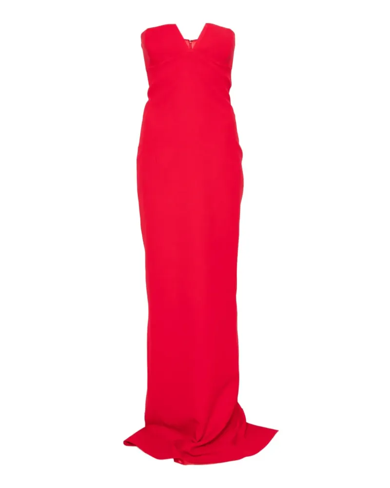 The New Arrivals Ilkyaz Ozel Schulterfreies Ecliptica Maxikleid mit V-Ausschnitt - Rot Rot