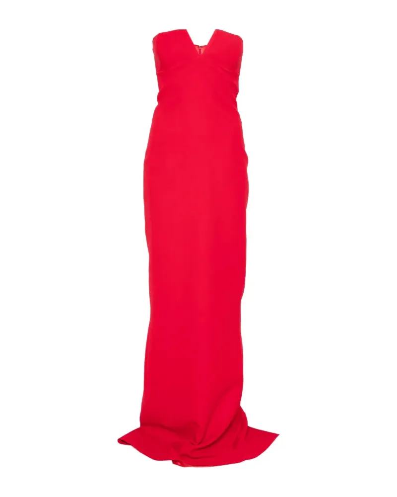 The New Arrivals Ilkyaz Ozel Schulterfreies Ecliptica Maxikleid mit V-Ausschnitt - Rot Rot