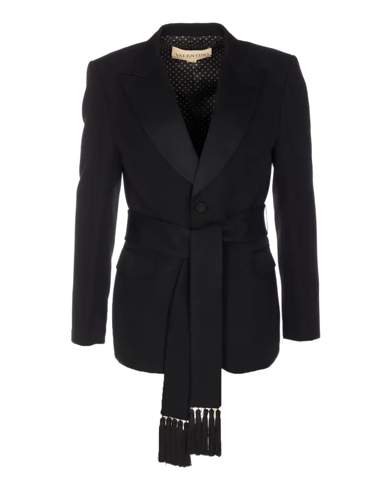 Valentino Garavani V-neck fringed jacket - Schwarz Schwarz