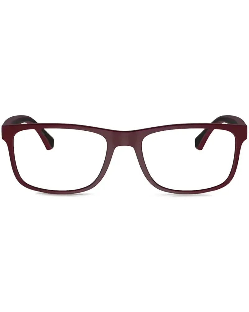 Emporio Armani Brille mit eckigem Gestell - Rot Rot