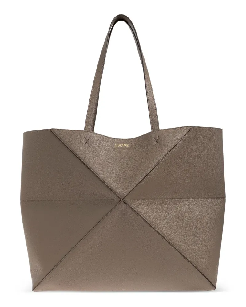 Loewe Mittelgroßer Puzzle Fold Shopper - Braun Braun