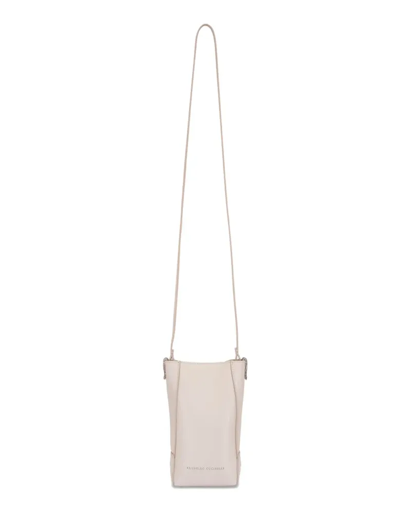 Brunello Cucinelli small leather cross body bag - Nude Nude