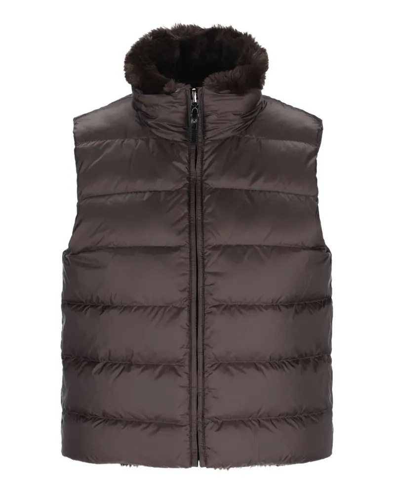 Max Mara reversible padded horizontal-quilted gilet - Braun Braun
