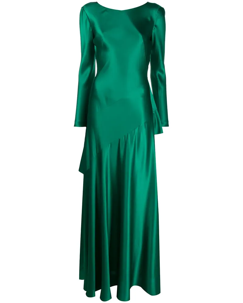 Alberta Ferretti Ausgestelltes Abendkleid mit V-Ausschnitt - Grün Grün