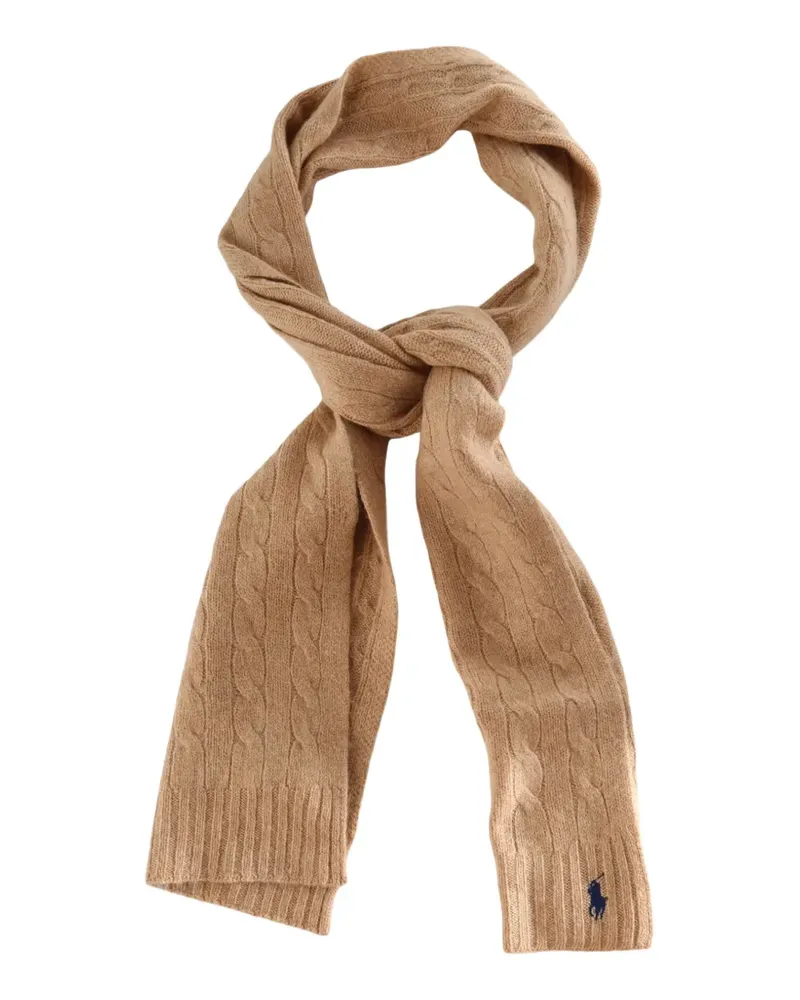 Ralph Lauren Bestickter Schal mit Zopfmuster - Nude Nude