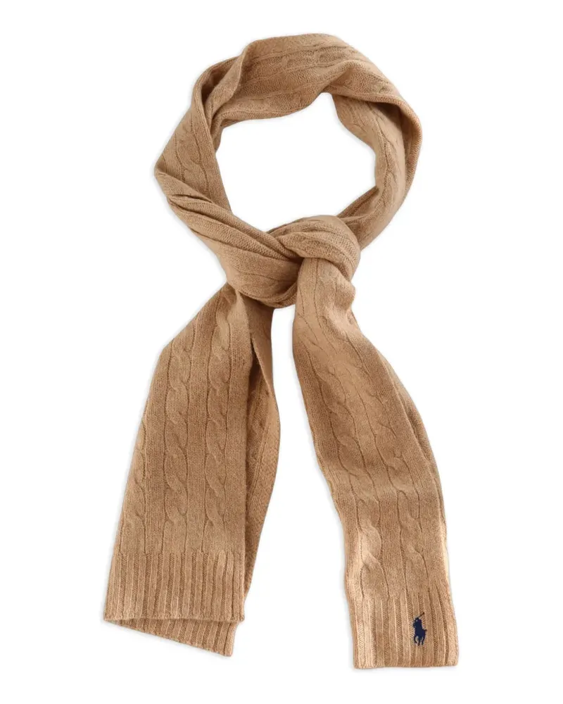 Ralph Lauren Bestickter Schal mit Zopfmuster - Nude Nude