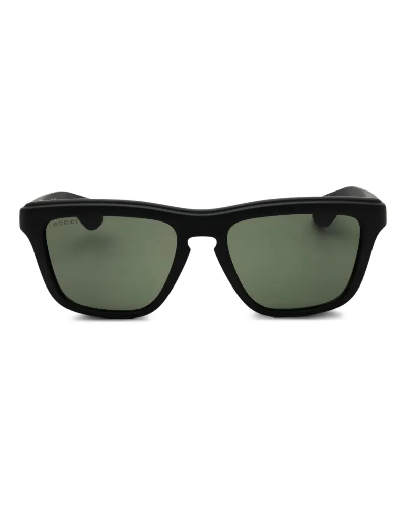 Gucci Sonnenbrille mit eckigem Gestell - Schwarz Schwarz