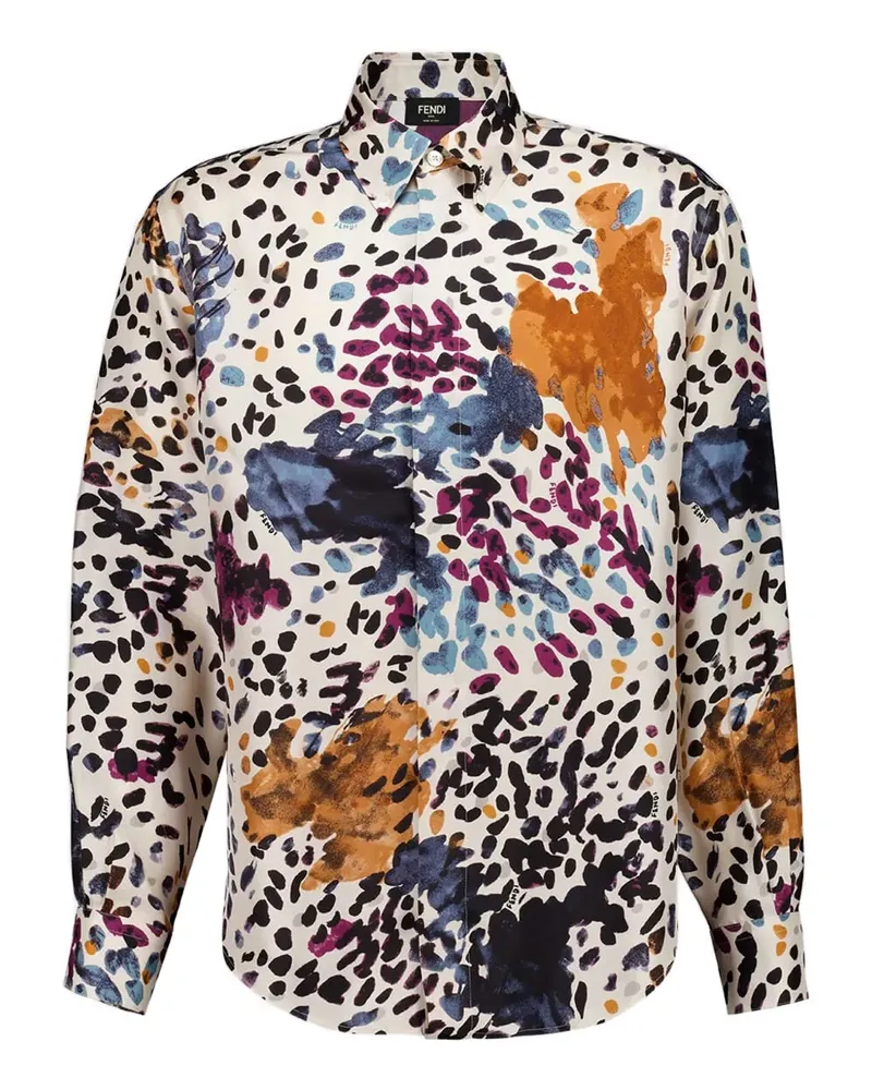 Fendi long-sleeve printed shirt - Nude Nude
