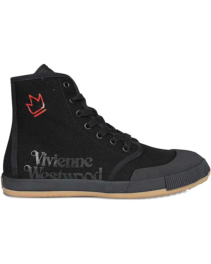 Vivienne Westwood High-Top-Sneakers mit Logo-Print - Schwarz Schwarz