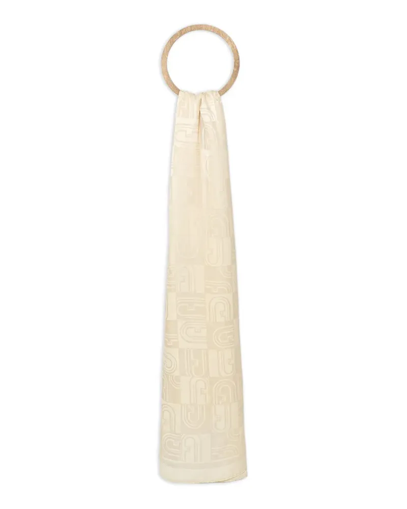 Furla logo-pattern scarf - Nude Nude