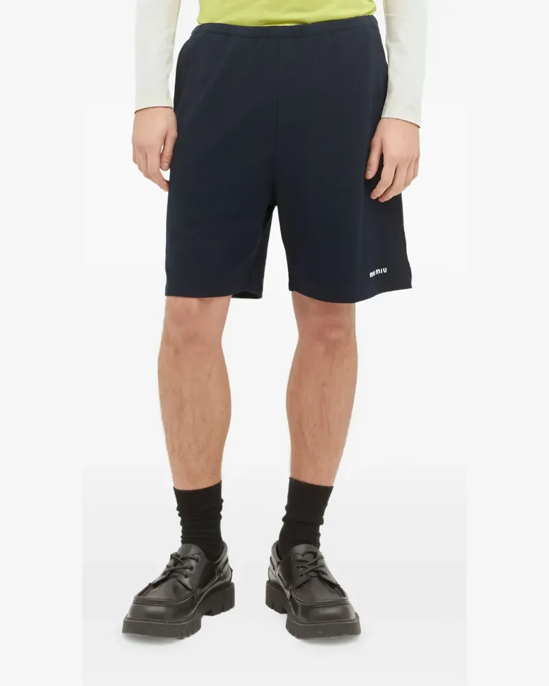 Miu Miu Shorts mit Logo-Print - Blau Blau