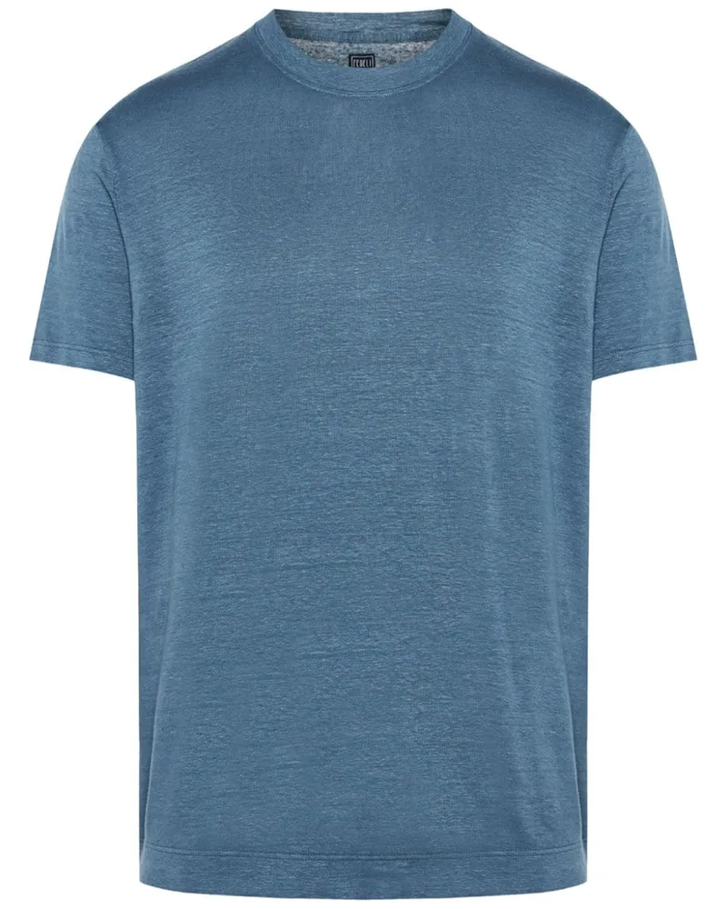 Fedeli Extreme Slub-T-Shirt Blau