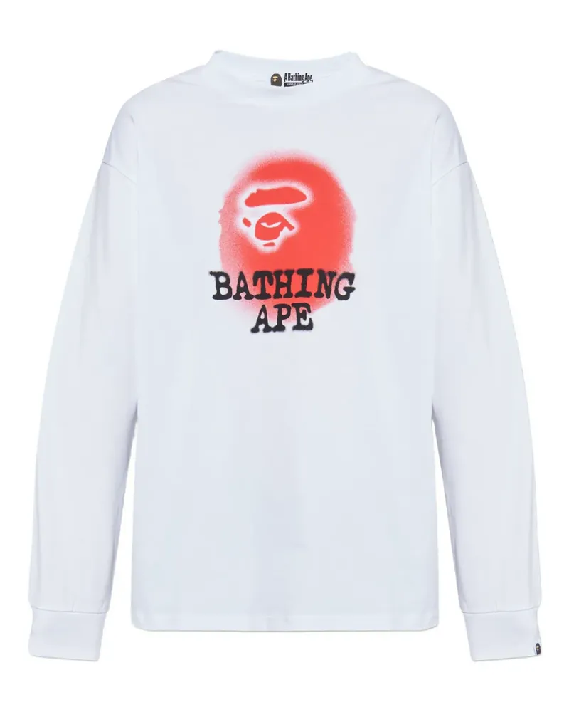 BAPE spray-print long-sleeve sweatshirt - Weiß Weiß