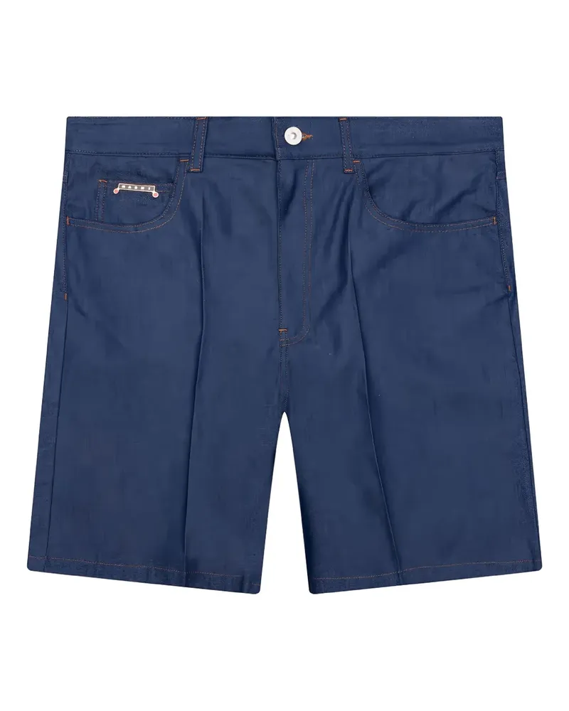 Marni Jeans-Shorts mit Logo-Patch - Blau Blau